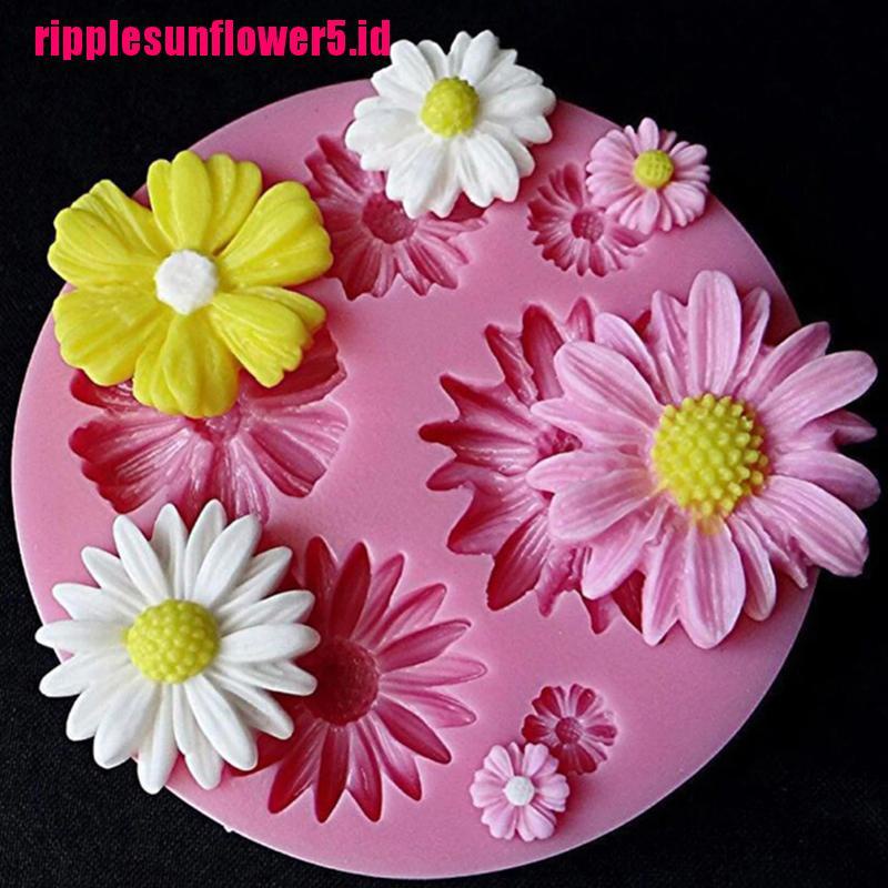 Cetakan Adonan Kue Fondant Desain Sunflower Petals 3d Bahan Silikon