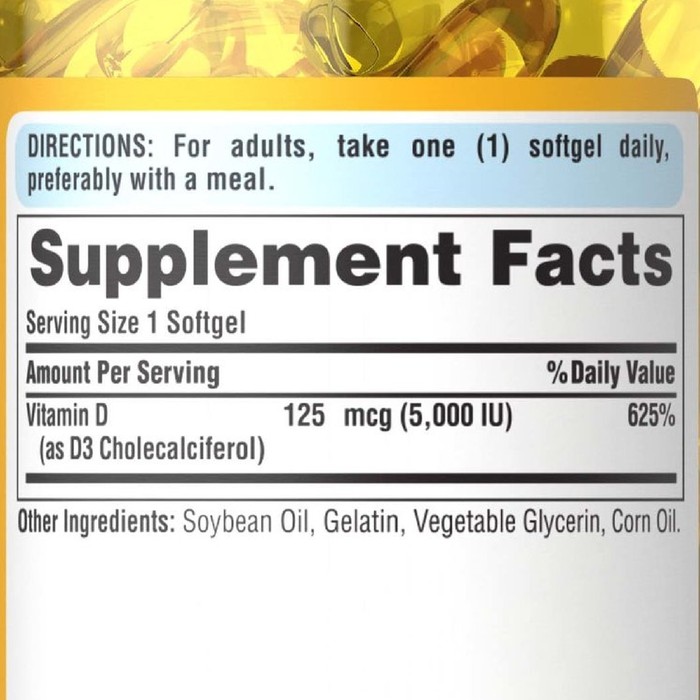 DISKON -  PURITAN'S PRIDE VITAMIN D3 5000 IU 100 SOFTGELS, PURITAN