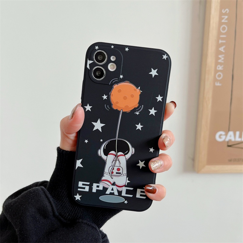 Casing Iphone 11 12 13PROMAX X XS XR XSMAX 6 7 8 plus Shockproof Motif Astronot