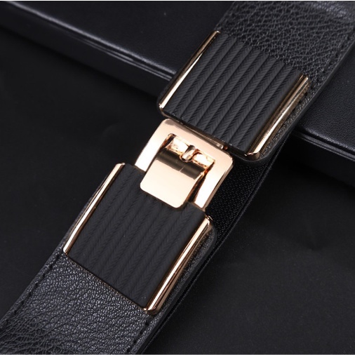 IKAT PINGGANG WANITA ELASTIS METAL BUCKLE GOLD / GESPER WANITA ELASTIS KEPALA BESI EMAS - L044