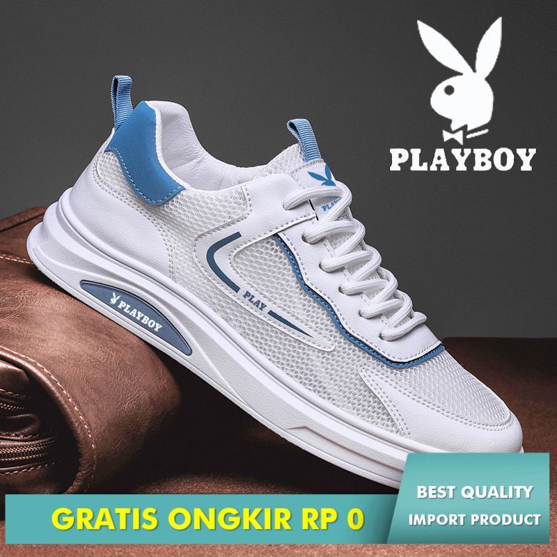 Playboy Musim Panas 2022 New Bernafas Lembut Putih Pria Mesh Anti Bau Sport Sepatu