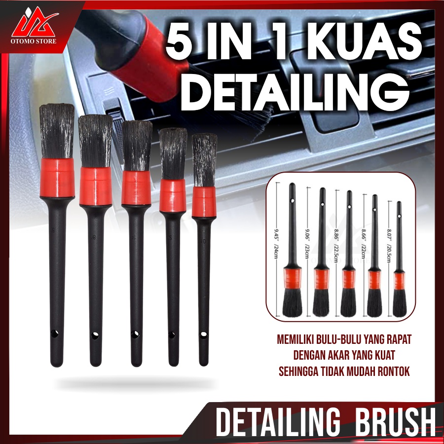 DISKON TERMURAH ! DETAILING BRUSH 5 pcs Kuas Detailing Set 5 Ukuran Detailing Brush Halus Anti Lecet Cleaning Perawatan Kendaraan Interior dan Exterior Mobil