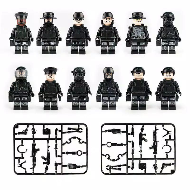 Lego SWAT Isi 12 Minifigure Soldier Polisi Tentara Military Police WW2