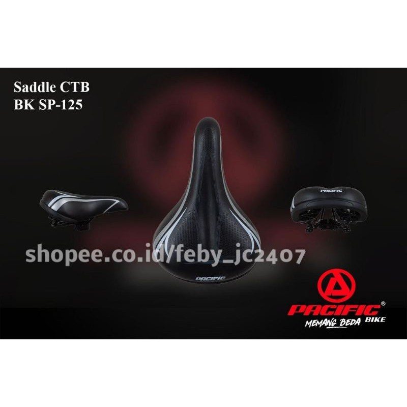 EMPUK LEBAR MURAH Sadel GEL Sepeda MTB PACIFIC 125 Black