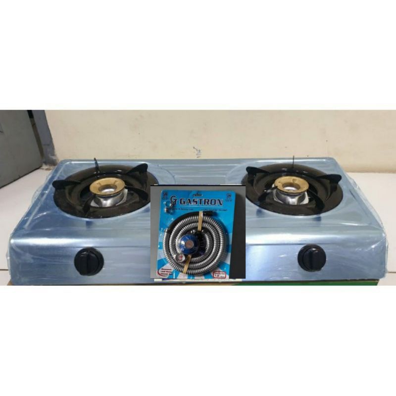 Paket  ,  Kompor Gas 2 Tungku  + Selang Regulator Winn Gas , SNI