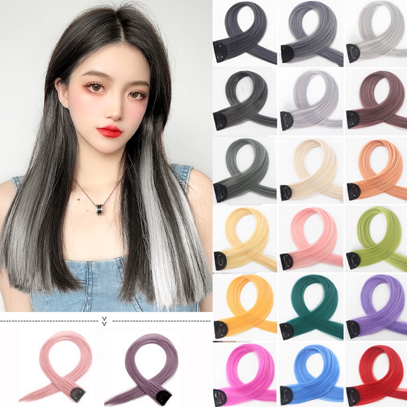 Patch Rambut Palsu Model Gantung Telinga Aneka Warna Bahan linen