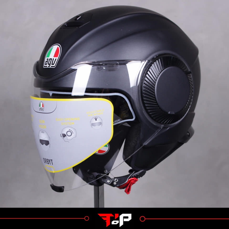 AGV ORBYT MATT BLACK HELM HALF FACE