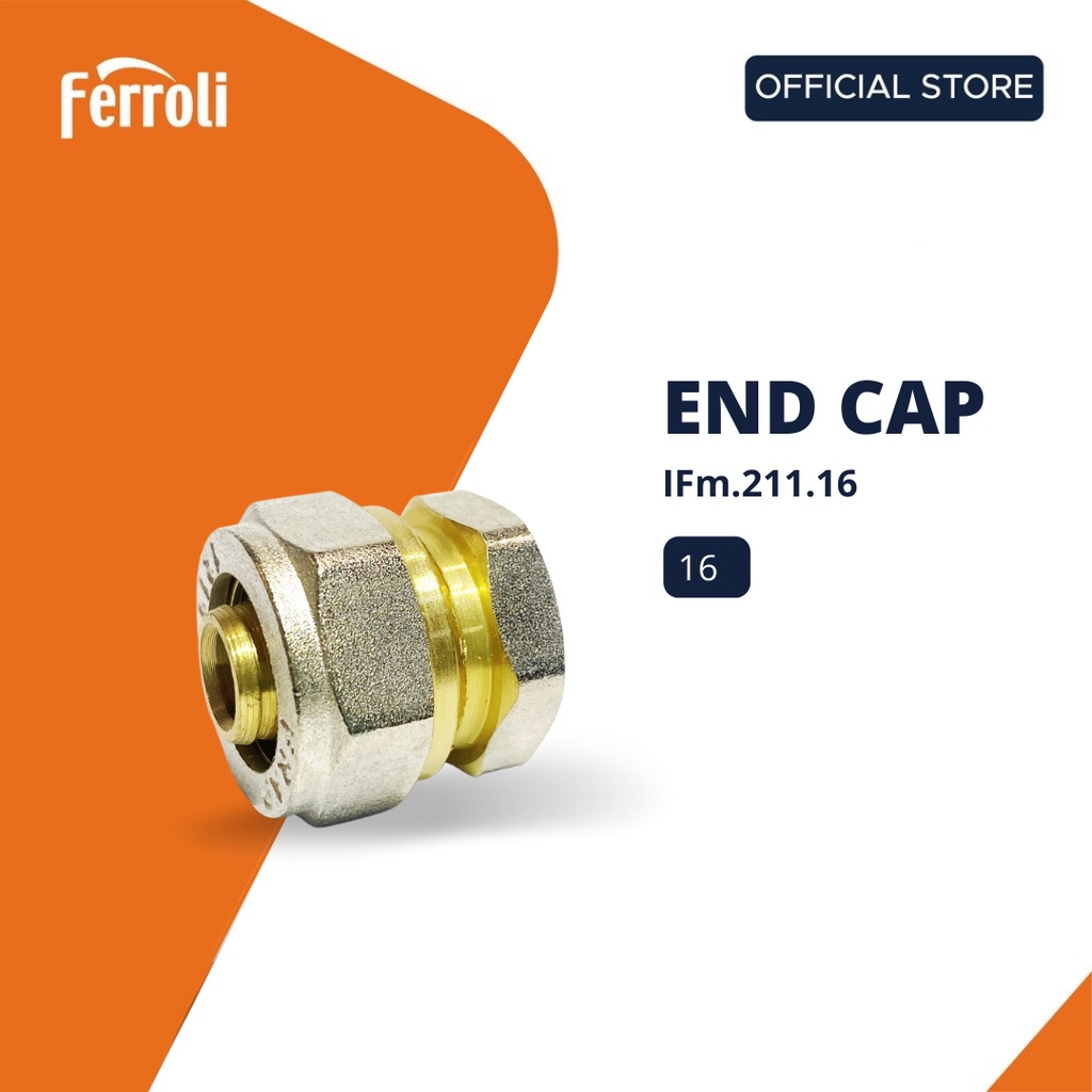 FERROLI FRAP Dop Pex End Cap 1/2" Brass 1/2 Inch FITTING PIPA AIR PANAS