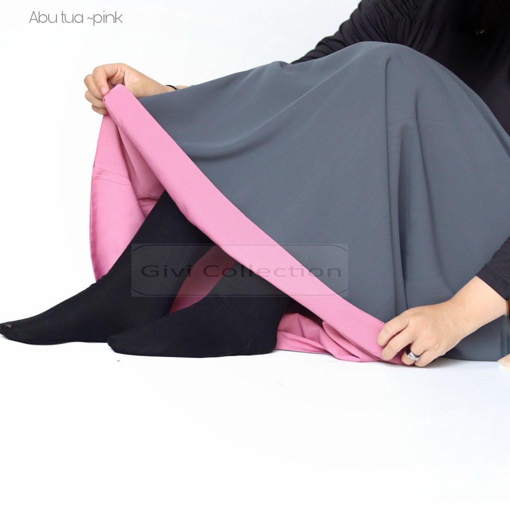 Rok bolak balik | rok Wolfis dua warna | rok panjang | rok bolbal | maxi skirt |