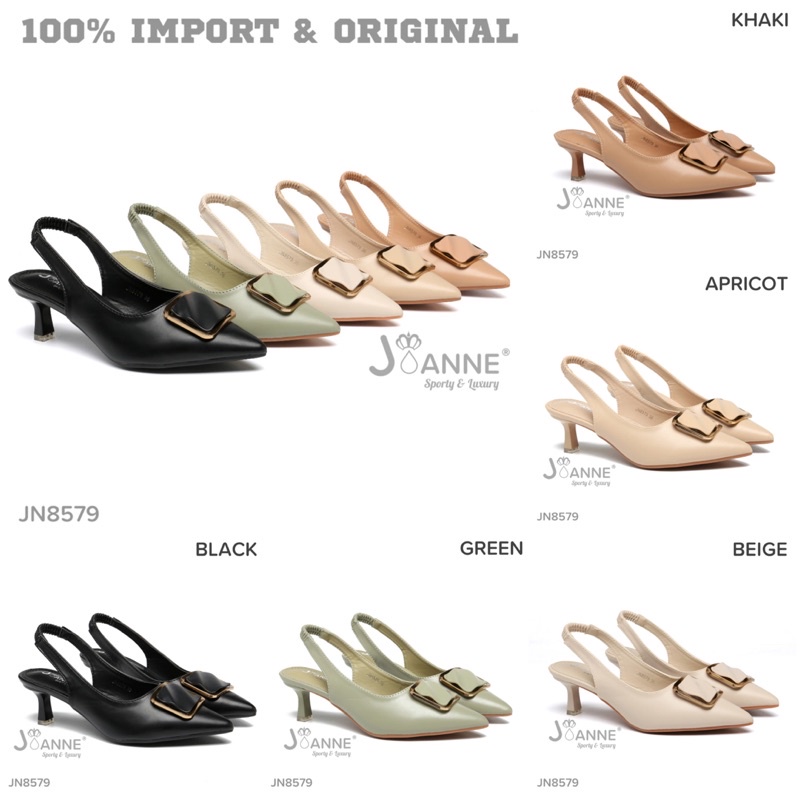 RESTOCK! [ORIGINAL] JOANNE Slingback High Heels Shoes Sepatu Hak Wanita #JN8579