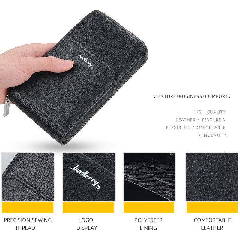 BAELLERRY D9003 Dompet Pria Wanita Panjang Bahan Kulit PU Leather Premium WATCHKITE WKOS