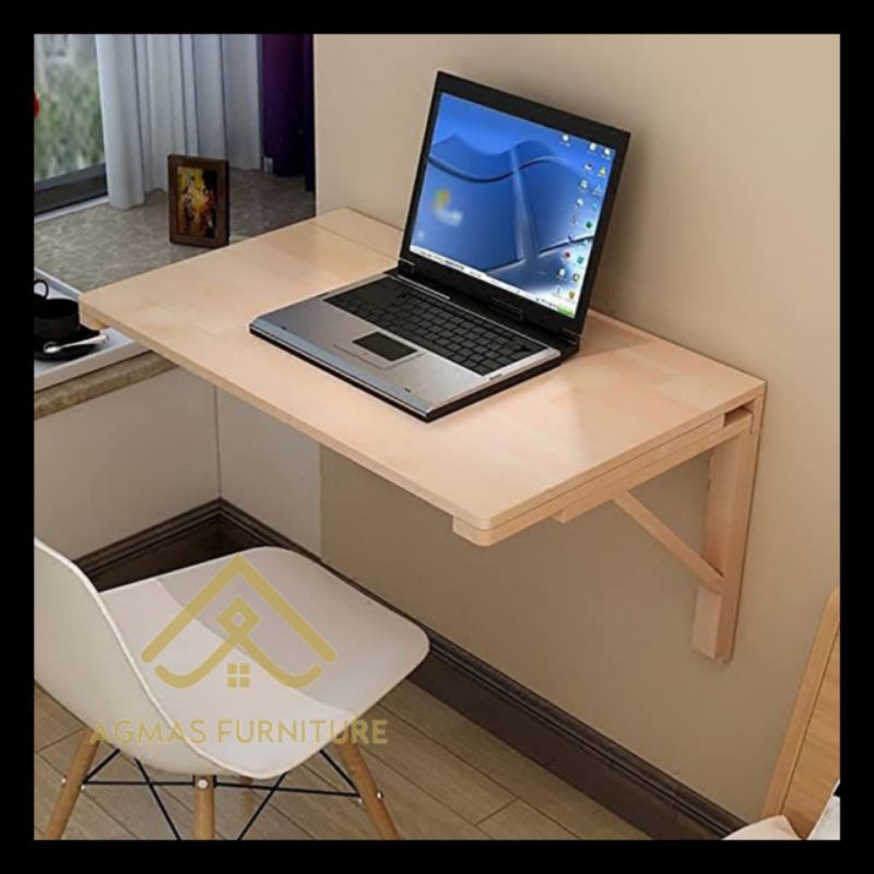 MEJA LIPAT DINDING LIPAT MULTIFUNGSI BAHAN KAYU MAHONI