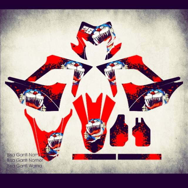 stiker decal doraemon zombie