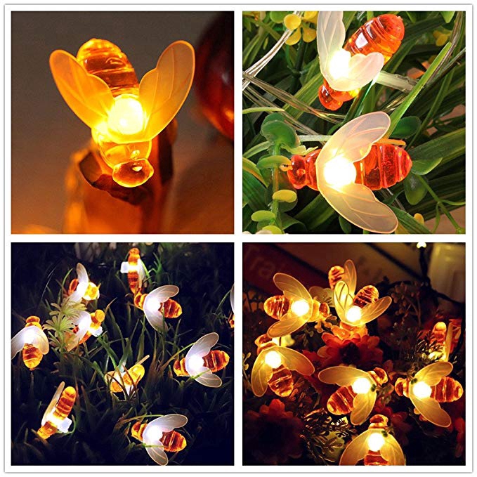 Outdoor Tahan Air 2.2/3.3m Pesta Ornamen Cahaya Tenaga Baterai led String Lucu Lebah Madu Peri Cahaya