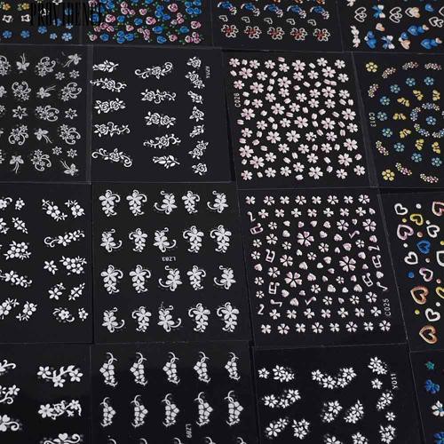 [Bayar Di Tempat]  30 Lembar Campuran Bunga Nail Art Stiker Decals DIY Manicure Desain Aksesoris