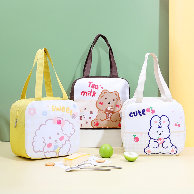 Tas Bekal Makan Motif Lucu Dengan Lapisan Insulasi Alumunium Foil Lunch Bag - TM023