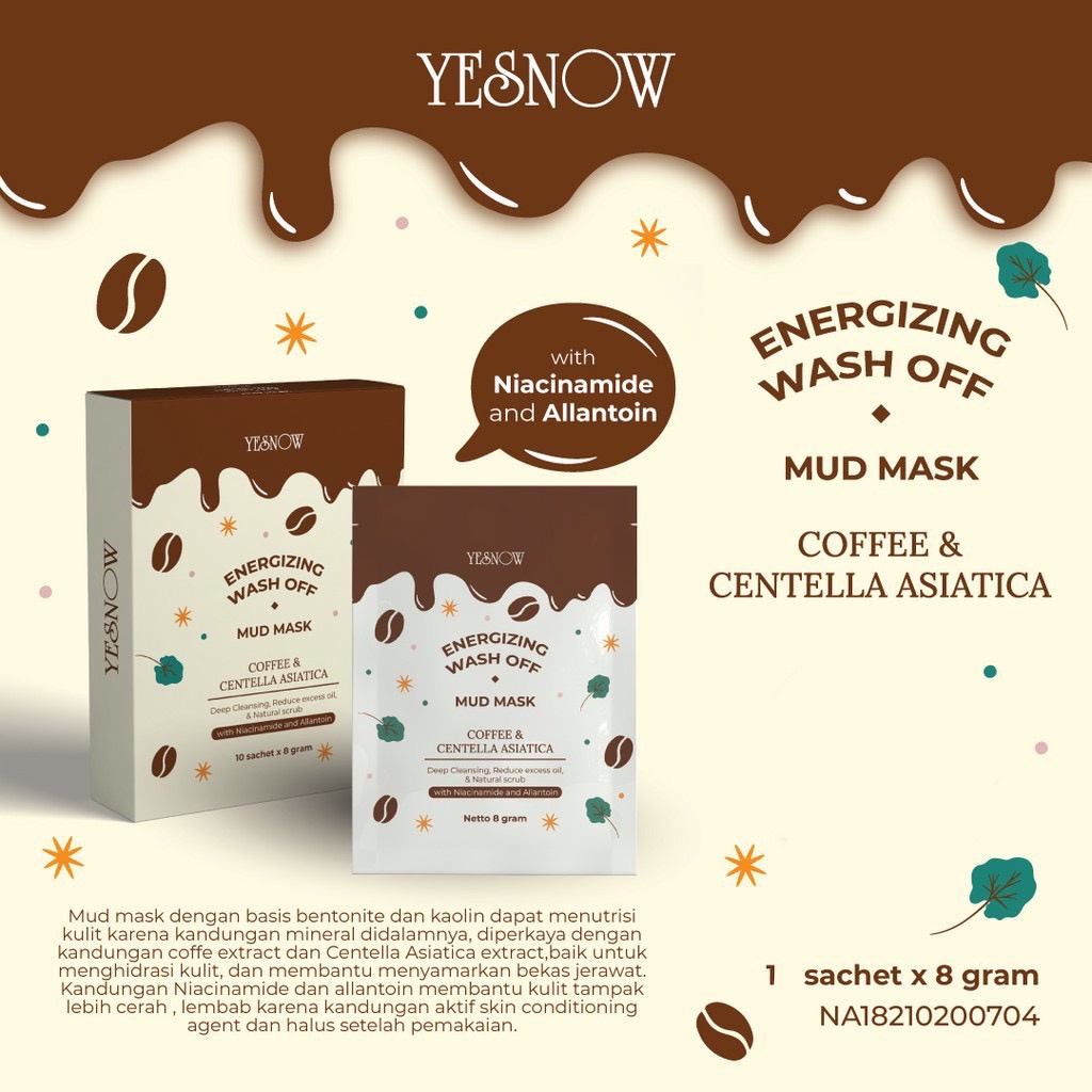 Yesnow Relaxing Wash-Off Mud Mask | Masker Wajah [Sachet]