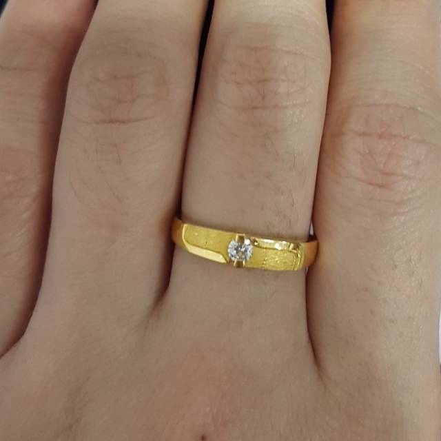 Cincin Soliter Couple Emas asli