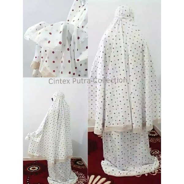 Mukena Dewasa Katun Mikro Motif Polkadot
