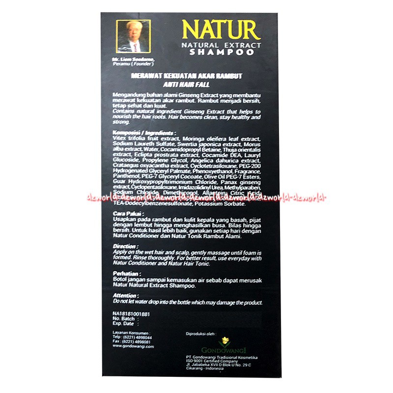 Natur Natural Hair Tonic Ginseng Extract 140ml Penyubur Rambut Rontok