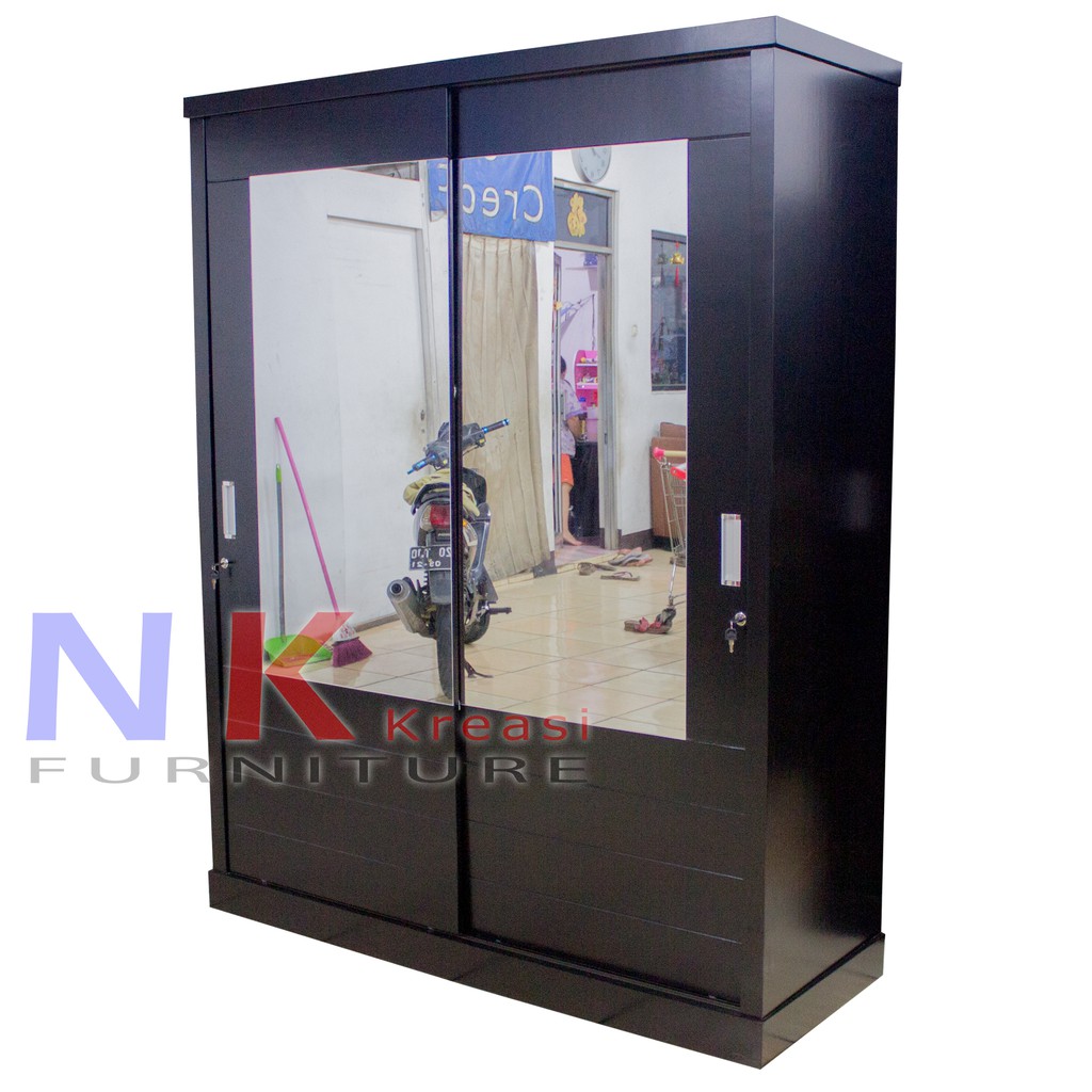  Lemari  Pakaian 2 pintu lemari  baju  sliding door pintu 