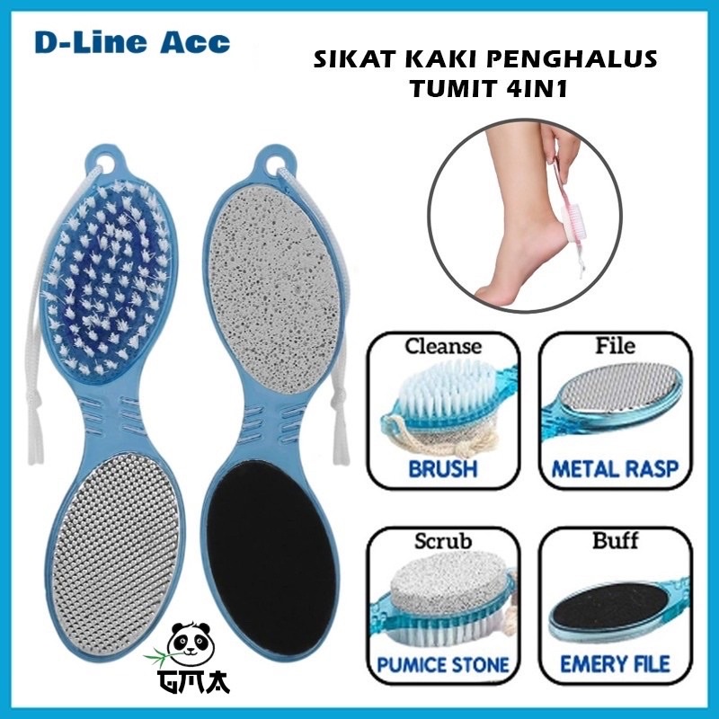 Pedicure Paddle Brush 4 Step Sikat Kaki Penghalus Tumit Kapalan 4in1