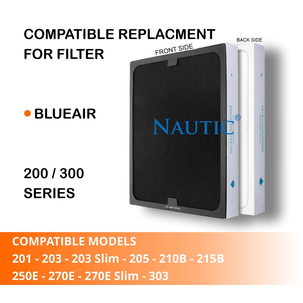 NAUTIC - Hepa Air Filter blueair 200/300 carbon filter blue air OEM / ADAPTED FILTER