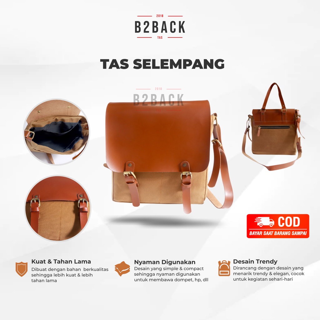 Tas Selempang Slempang Strap Kulit Pinggang Samping Wanita Perempuan Bag Warna Coklat Original Cewek