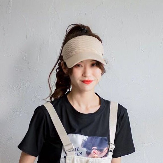 VANILLESHOP - Topi Baseball Pelindung Matahari dengan Bahan Rajut dan Bergaya Korea untuk Musim Panas Fashion