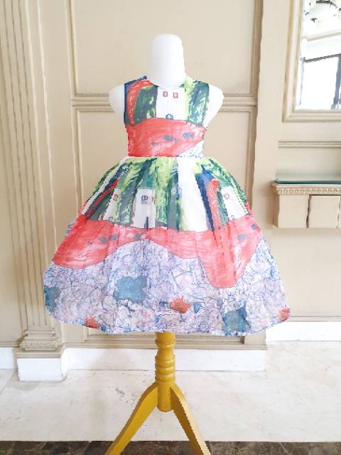 GA2592 DG HOUSE GREEN / DRESS PESTA UALNG TAHUN ANAK MERAH / GAUN PRINCESS HIJAU IMPORT KOREA MURAH