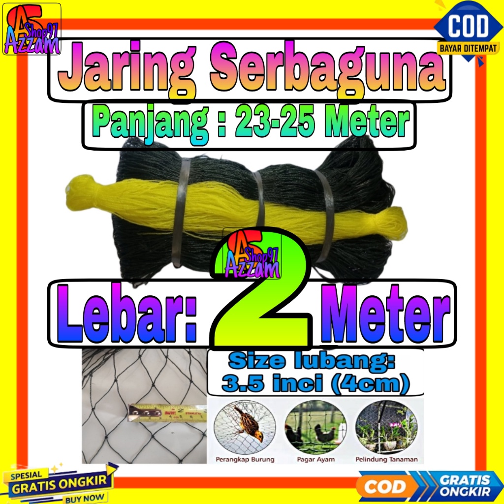 Jaring Pagar Ayam 2 meter / Jaring Serbaguna /Jaring Kandang /Jaring