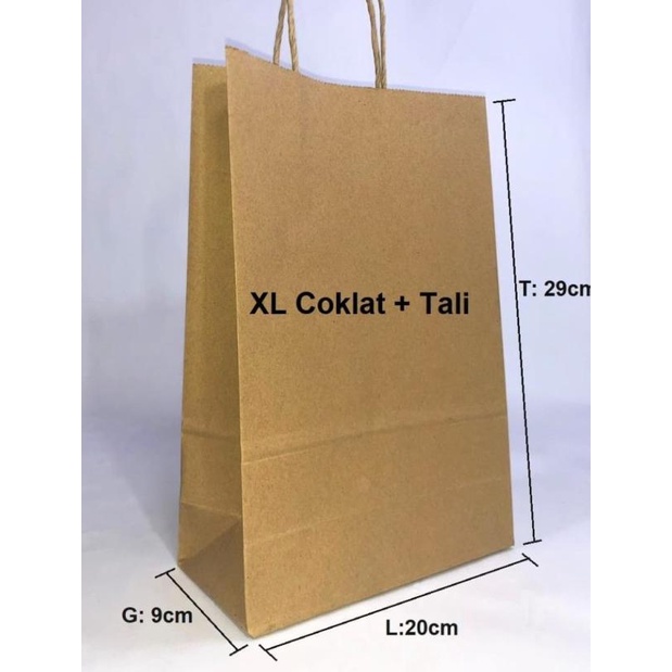 

◙ Paperbag XL coklat tali ♙