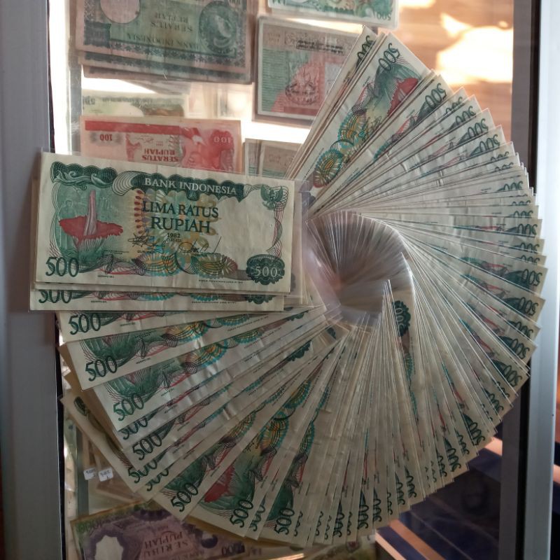uang kuno 500 bunga bangkai 1982 asli