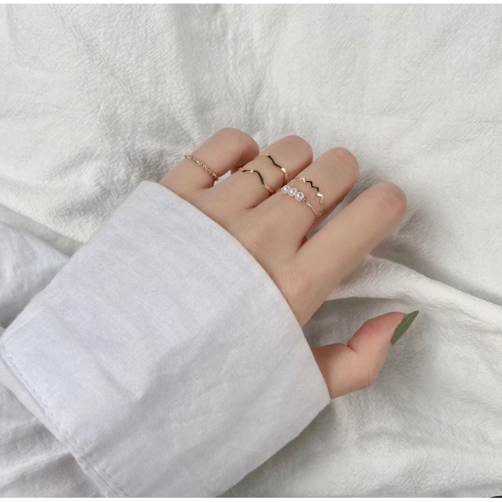 SET 5PCS CINCIN WANITA KOREA AKSESORIS WANITA GAYA VINTAGE SIMPLE IMPORT CNC1