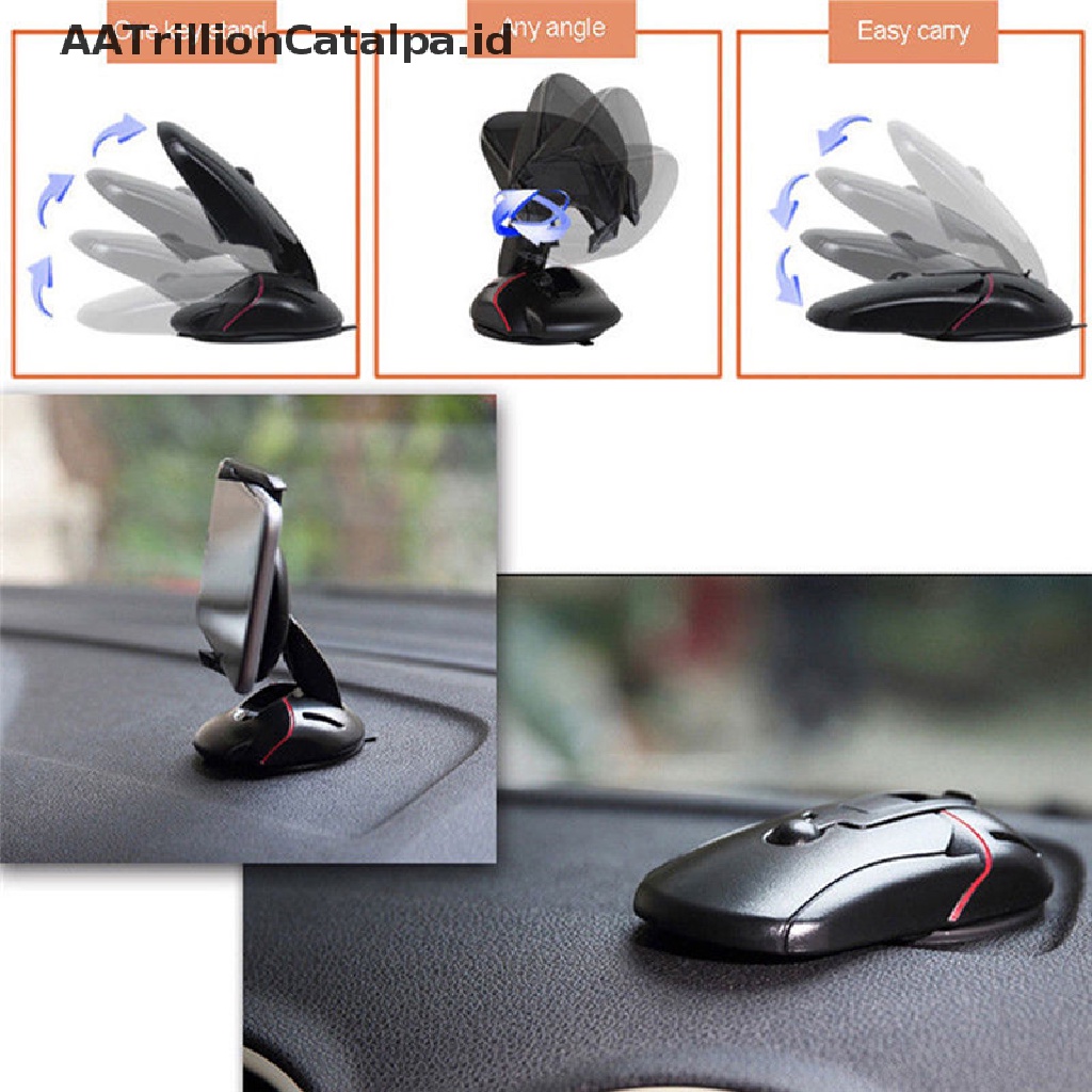 Aatrillioncatalpa 360 Derajat° Bracket Stand Holder Handphone / GPS Universal Dapat Berputar Untuk Mobil