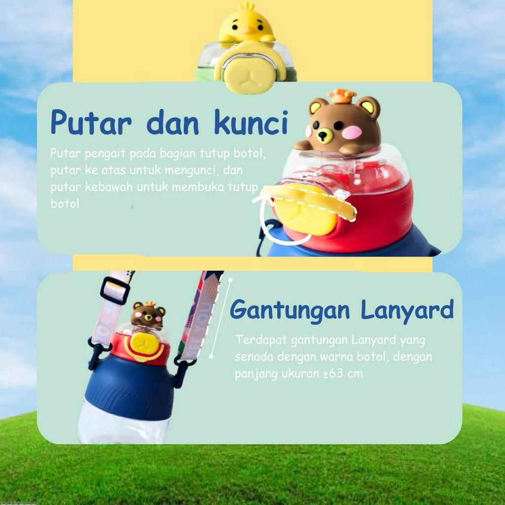 Botol Air Minum Anak Boneka Karakter Viral 550ML Bpa Free