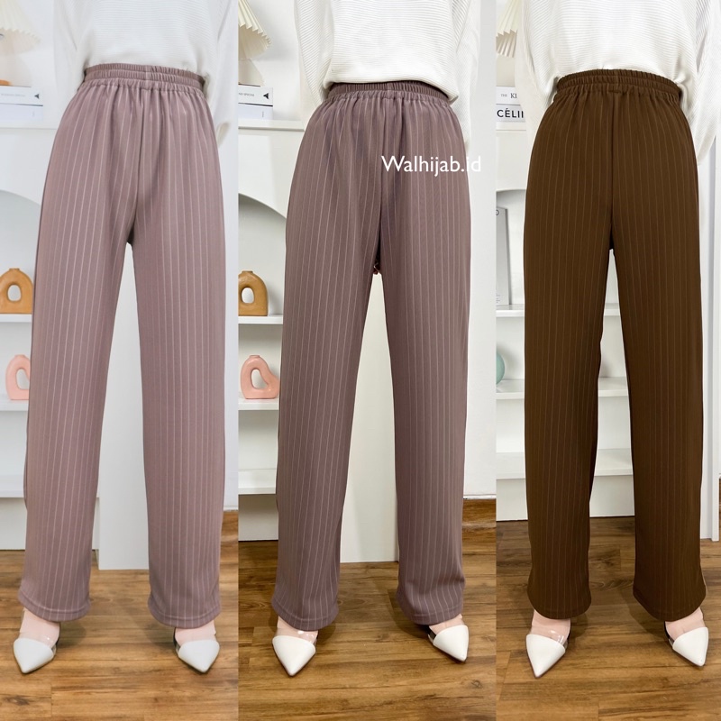 YEONNA Long Cullote Highwaist Salur - Knit Kulot highweist celana pants premium