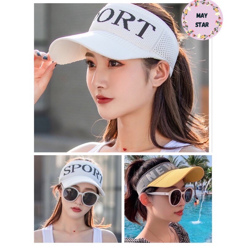 MAY STAR Topi Golf Senam Pantai Import Korea Rajut Karet olahraga Sport