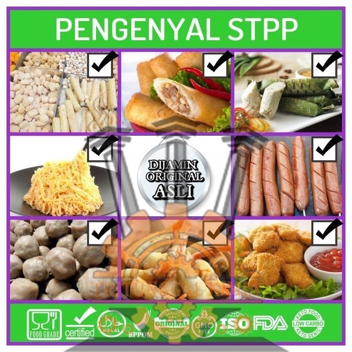

STPP Food Grade 500grPengenyal Bakso Sosis Nugget Mie Perenyah Kerupuk
