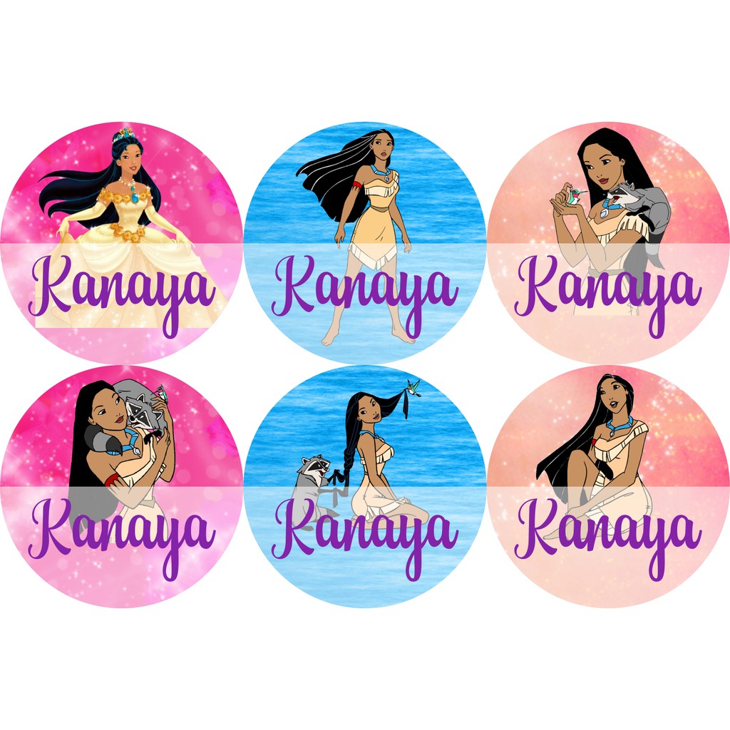 

STIKER LABEL NAMA WATERPROOF CIRCLE POCAHONTAS