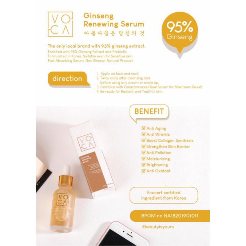 ☘️Yuri Kosmetik☘️ Voca Ginseng Renewing Serum (30ml)