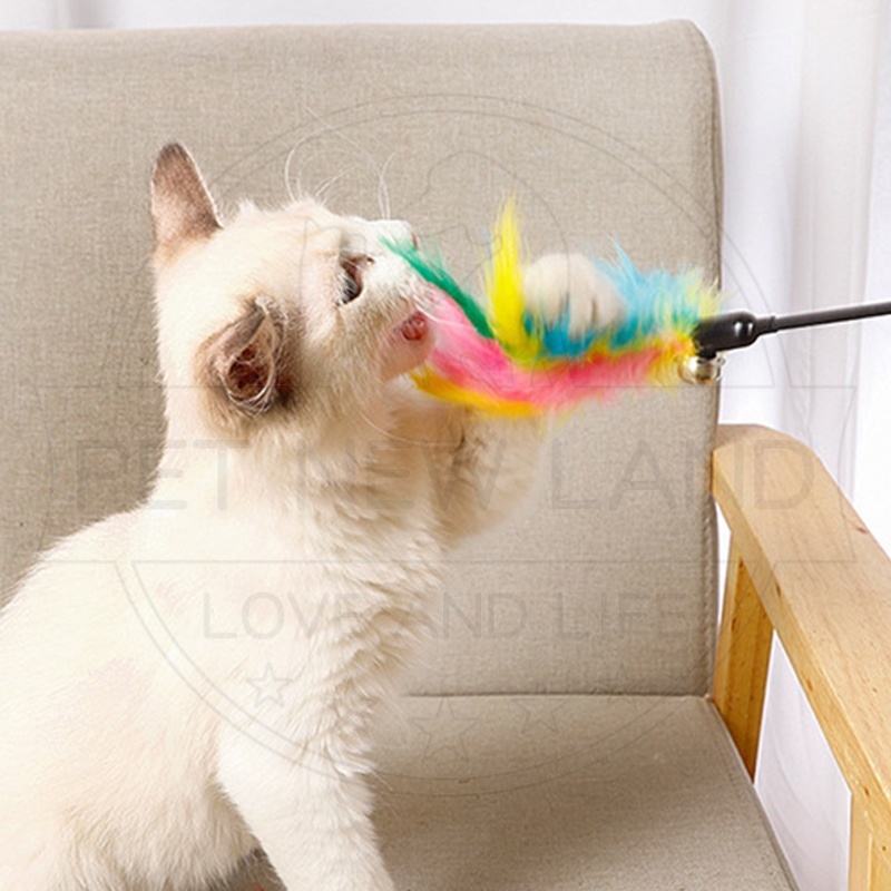 Tongkat Tikus Mainan Kucing Bulu Warna Stick Interaktif Cat Toys Mainan Hewan