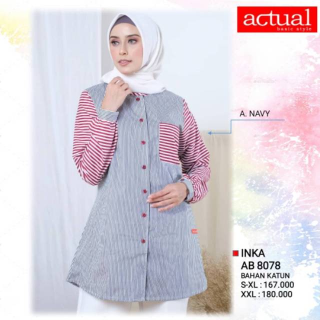 BLUS INKA AB 8078 NAVY || ACTUAL BASIC