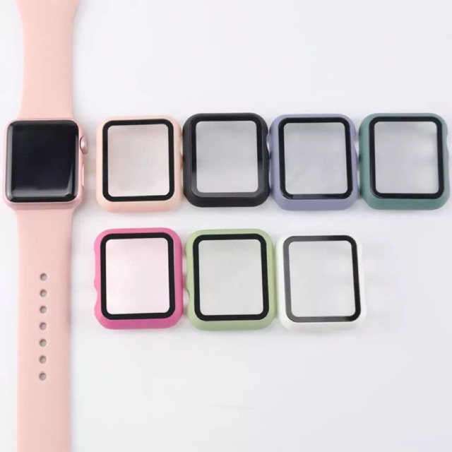 Case anti gores apple watch series 7 45mm 41mm 44mm 42mm 40mm hard cover bumper iwatch tempered glass casing 3 4 5 6