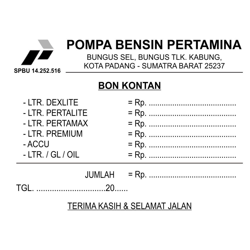 

CETAK NOTA UKURAN 1/6 - 1/8 FOLIO