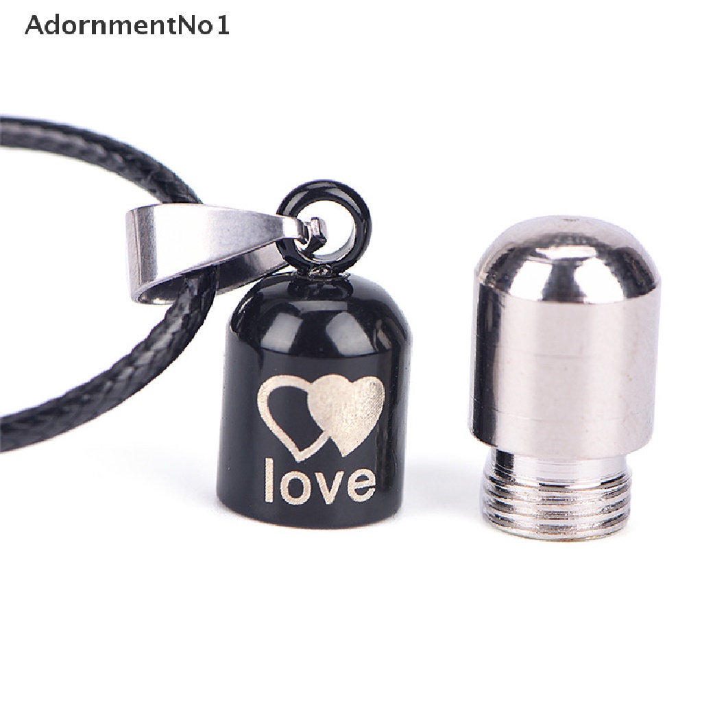 (AdornmentNo1) Kalung Rantai Dengan Liontin Kapsul Metal Mini Holder Abu Kremasi