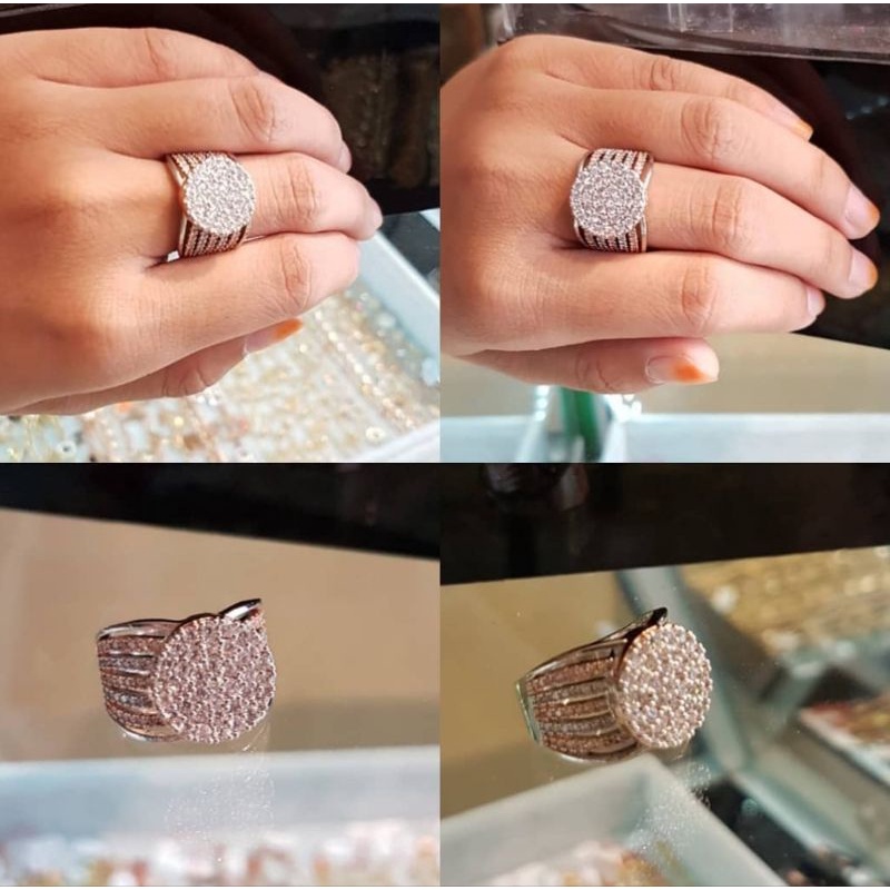 Cincin Zircon Premium Quality Silver Mata kilau anti karat anti alergi cincin Zircone Ring Swarovsky mata Kilau Anti karat CZ03