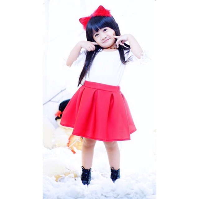 Rok bubble skirt anak perempuan usia 2-7 tahun bahan scuba nablfashion