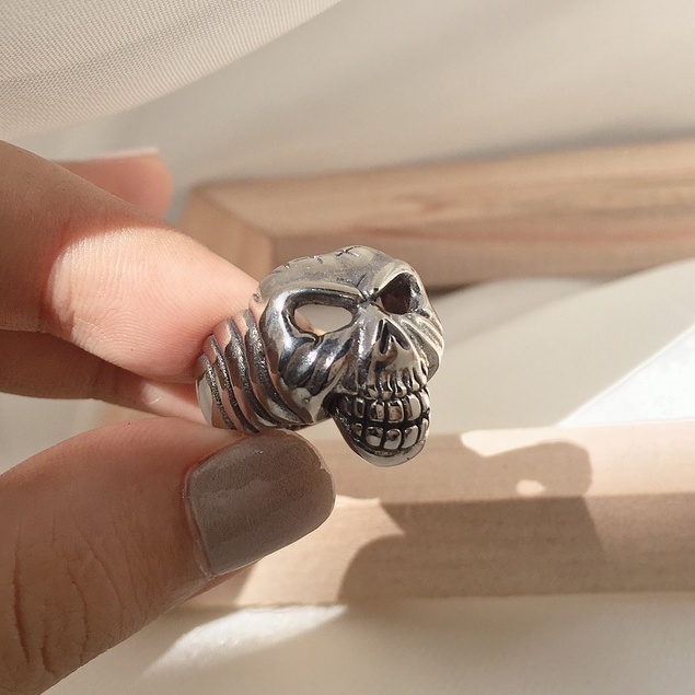 Cincin tengkorak stainless cincin tengkorak ring skull cincin tengkorak murah (LUCA)