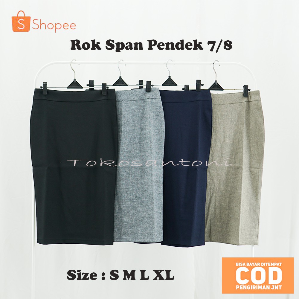 Rok Span Sebetis Rok Pendek Premium Wanita Rok 7 8 Wanita Rok 7/8 Kantor